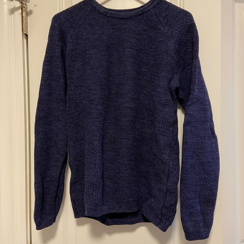 Navy mens knit crew neck sweater